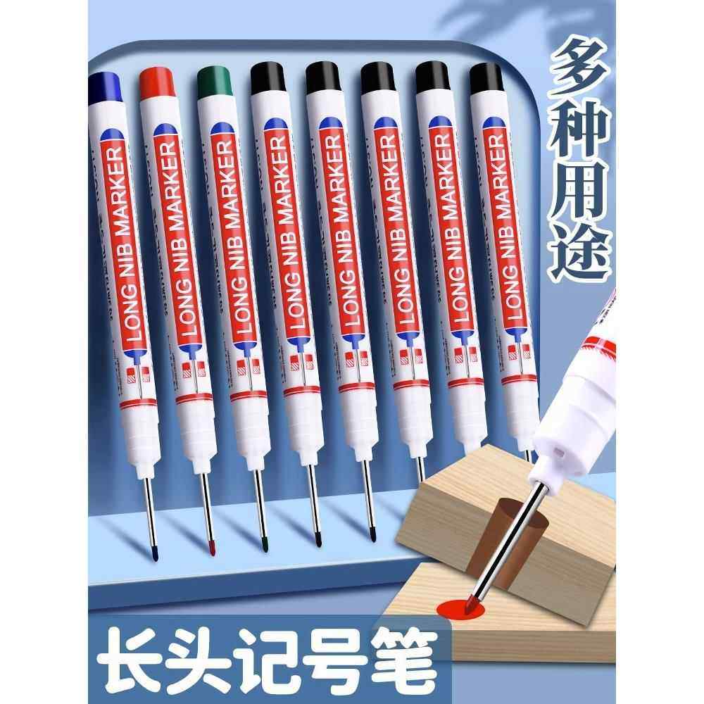 大头勾线记号笔油性木工专用瓷砖用途工地长嘴黑色深孔划线细加长画线计号笔深色板材打孔防水防油速干不掉色,文具电教/文化用品/商务用品,记号笔,淘宝优惠券,粉丝福利购,淘宝优惠卷