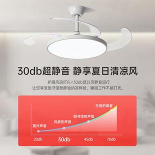 超薄风扇灯全形风扇灯厅光谱护眼新静e27螺口音吊扇灯家用客隐led