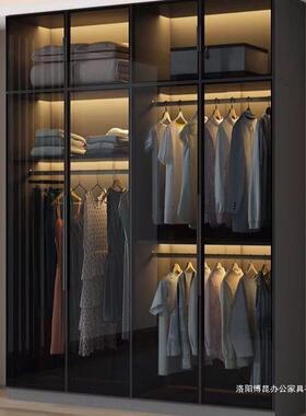 衣柜家用卧小户型现代约轻奢收ESW纳储物柜组合子玻璃室门衣简橱