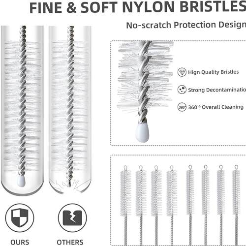 Straw Cleaner Brush Nylon Pipe Tube Cleaner Water Bottle