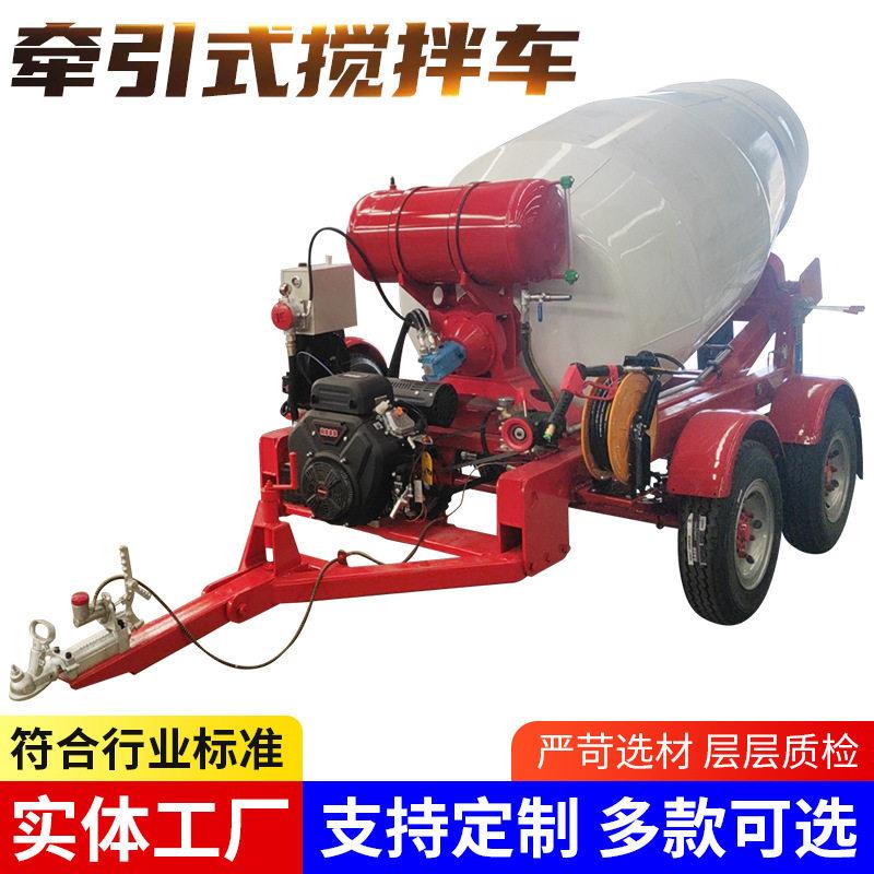 货源供应牵引式搅拌车粉尘物料运输半挂车后翻自卸散装水泥车
