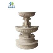 石雕景观墙壁盆摆件水幕狮子头流水池半圆盆景墙欧式 庭院玄关喷泉