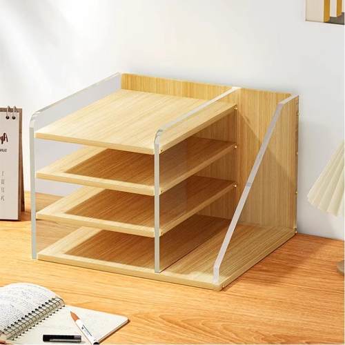 办公桌面置物架文件书本资料收纳架子多层书立架设计摆件整理神器