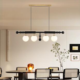 中风法式 复古实民宿吧轻奢台吊灯具613木2字 餐厅一长条吊古灯美式