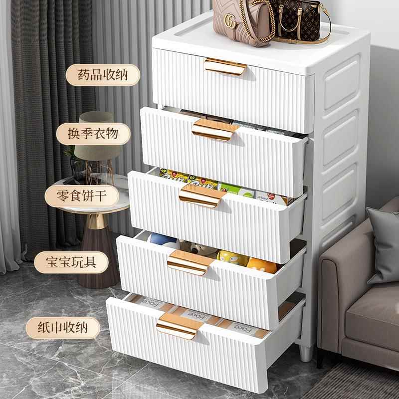 厚欧式塑轻奢收纳加柜抽屉式宝宝衣柜玩具储物用家料整JY848SW1理