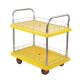 279黄双层手摆车电商拣货物流小推推车四轮多层围栏车摊工具色平
