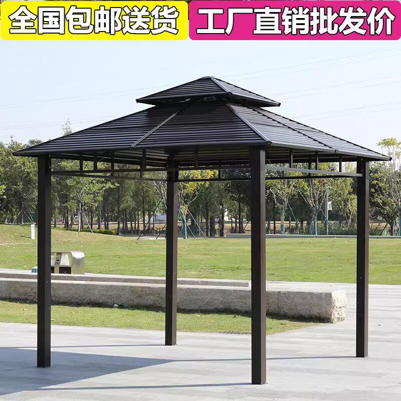 外凉亭镀500户锌顶棚亭天子四柱亭别墅庭院花园台棚休闲遮阳大雨