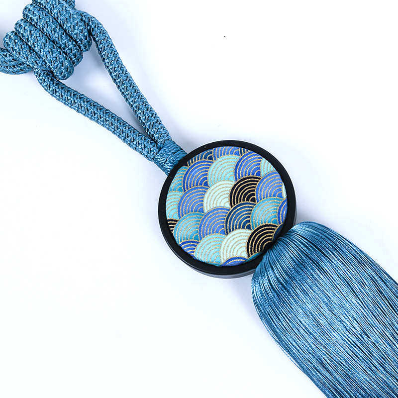 窗帘配件辅料新中式贴布扇子窗帘大绑带绑绳流苏吊穗挂球现货批发