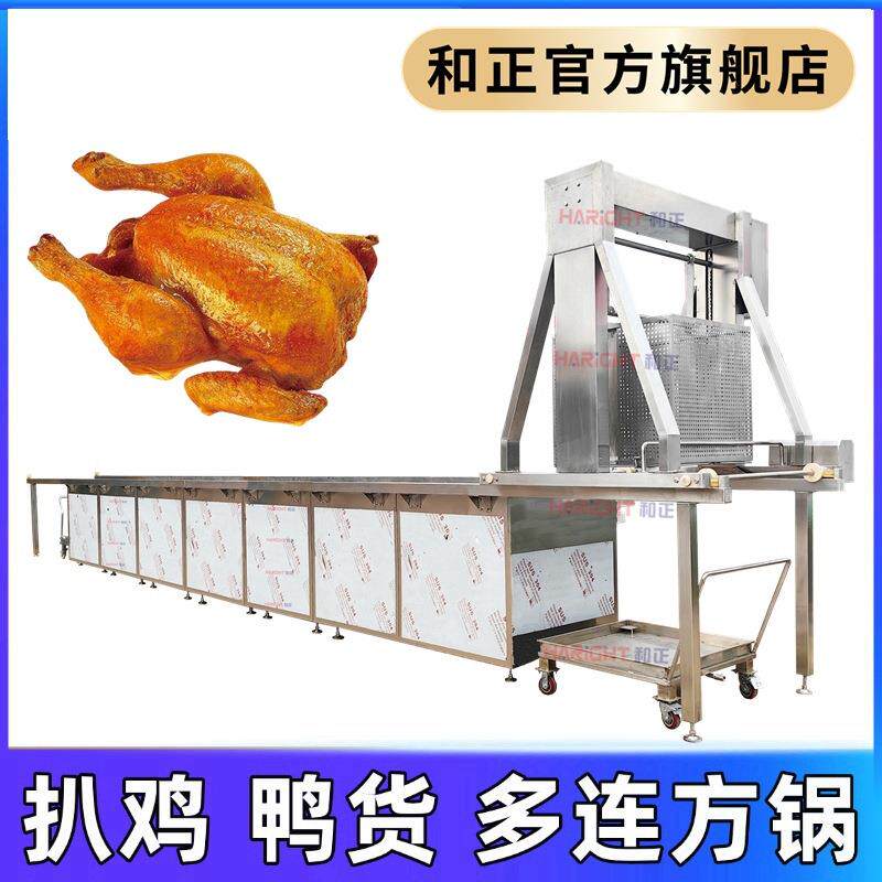 扒鸡烧鸡方锅盐水鸭烤鹅卤肉全自动方形焯水锅方形自动翻框出料