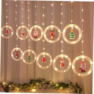 Christmas LED Santa Claus Snowman Tree Curtain String Light1