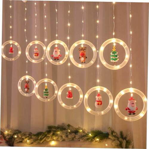 Christmas LED Santa Claus Snowman Tree Curtain String Light1