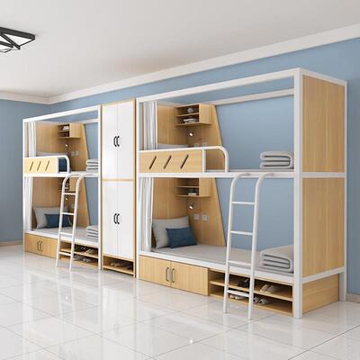 双层床上下铺上下床青旅太空舱铁架床宿舍床员工铁艺床高架床学生