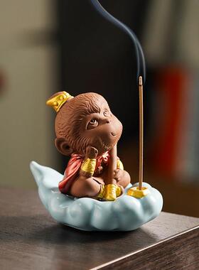 九造紫砂孙悟空禅宗饰品创意美猴王家居客厅桌面装饰香烛饰品