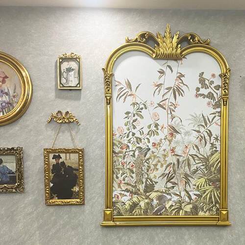 BX62法式复古风花鸟丛林孔雀欧式壁炉墙面挂画玄关餐厅客厅装饰画