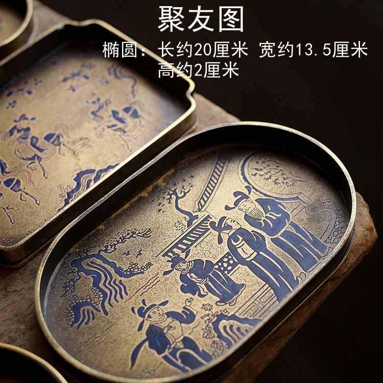 彷古纯铜铜壶漆绘泡壶台铜茶盘干黄式宋建水茶艺手工垫茶盘承,餐饮具,茶具礼盒,淘宝优惠券,粉丝福利购,淘宝优惠卷