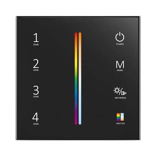 4区 AC100-240V 无线调光/色温/RGB/RGBW/RGB+CCT DMX主控触摸面