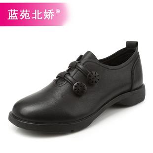 秋女士单鞋真皮平底软底妈妈鞋2025新款春鞋皮鞋女秋休闲大尺