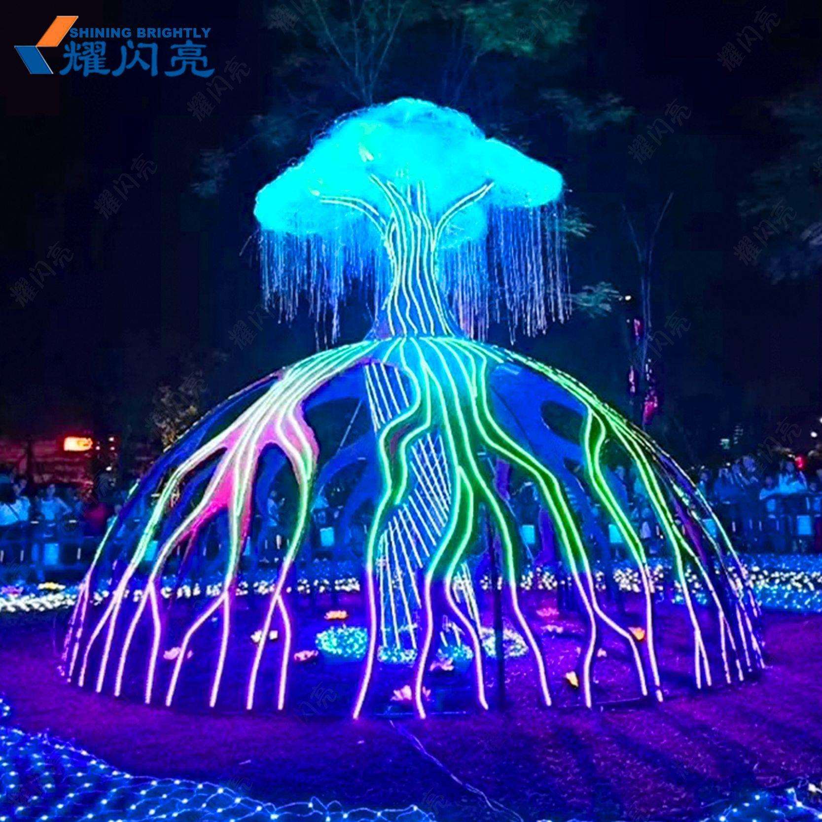 LED网红互动光波鼓生命之树造型灯公园广场街道亮化景观美陈装饰