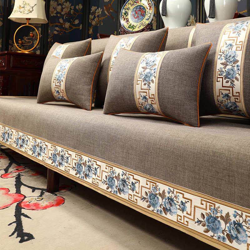 红木沙发坐垫盖布新中式实木沙发垫套罩靠背巾罗汉床垫子盖布定制