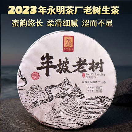 7饼 2023年南糯山半坡老寨普洱生茶永明茶厂云南饼茶清甜回甘生津