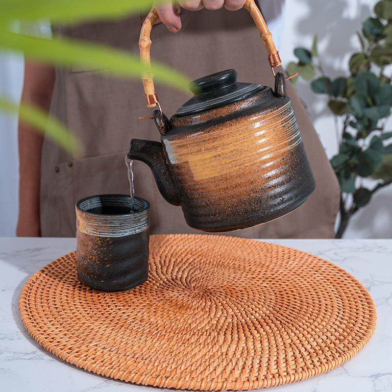 越南藤编 杯垫 碗碟隔热垫套装 茶壶垫 菜盘餐桌 垫茶具 草编垫子