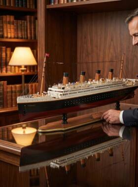 TITANIC泰坦尼克号实木工艺船模型礼盒装收藏摆件