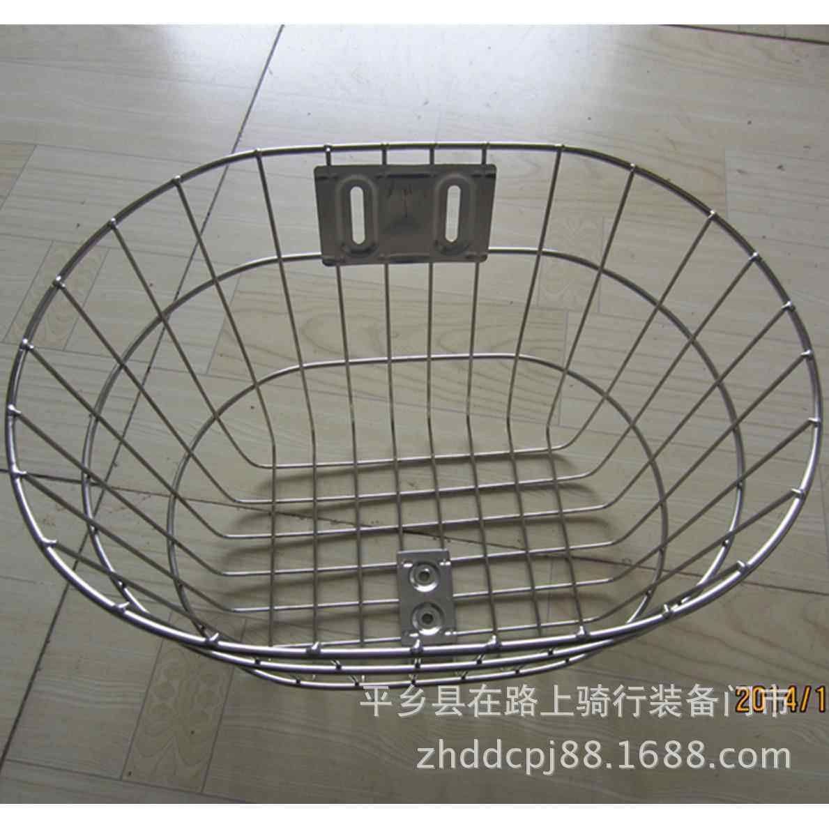 不锈钢电动车自行车车筐 车篮 圆形菜篮子 车篓 日本自行车配件