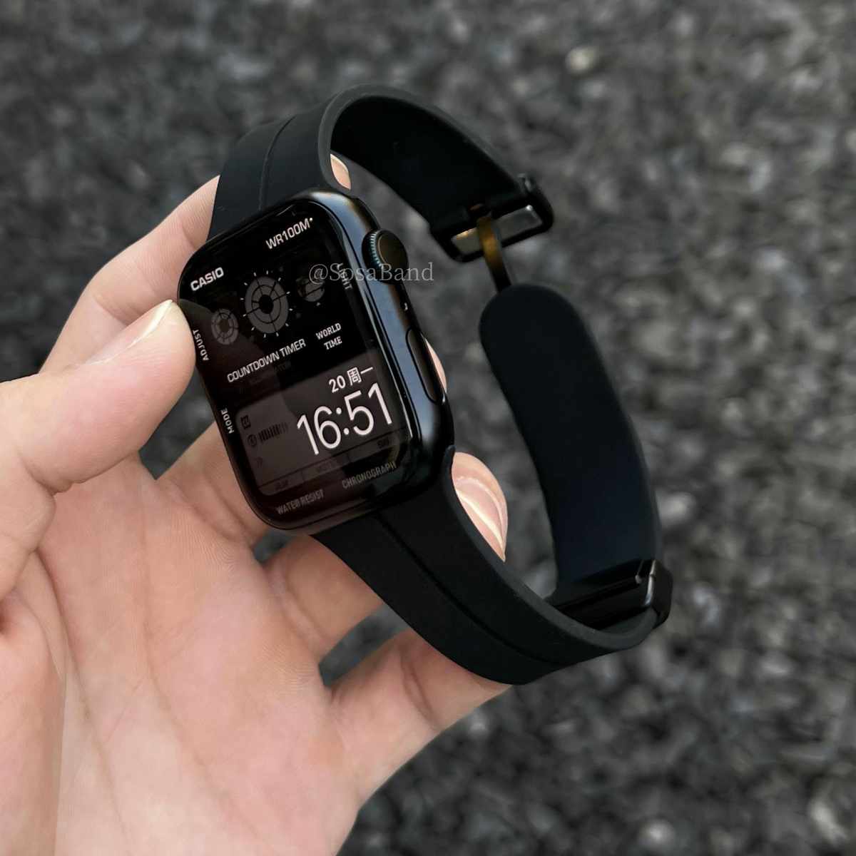 百搭款液态硅胶磁吸适用苹果手表iwatch9表带applewatch8简约运动