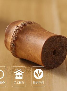 中式竹根手工盖碗盖托 托茶托 托茶具泡茶壶茶盖盖置茶宠茶具配件