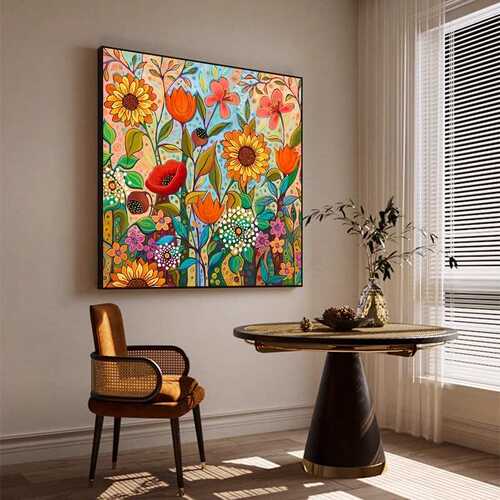 南洋风花卉装饰画客厅现代抽象艺术挂画沙发背景墙挂画玄关挂画