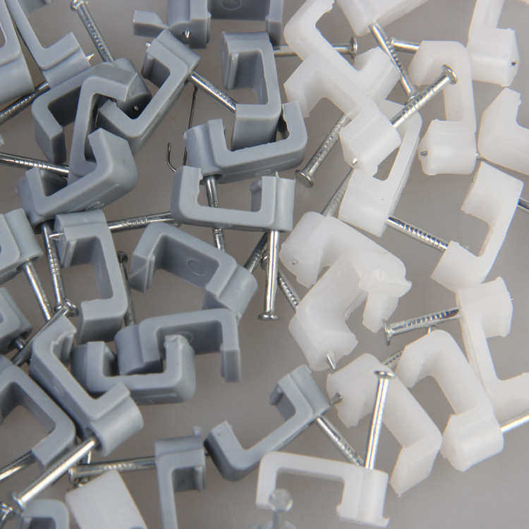 钢钉线卡 方型 扁型6mm足量1000只 线扣线卡 布线用品 瓷白本白