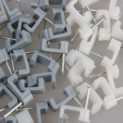 钢钉线卡 方型 扁型6mm足量1000只 线扣线卡 布线用品 瓷白本白