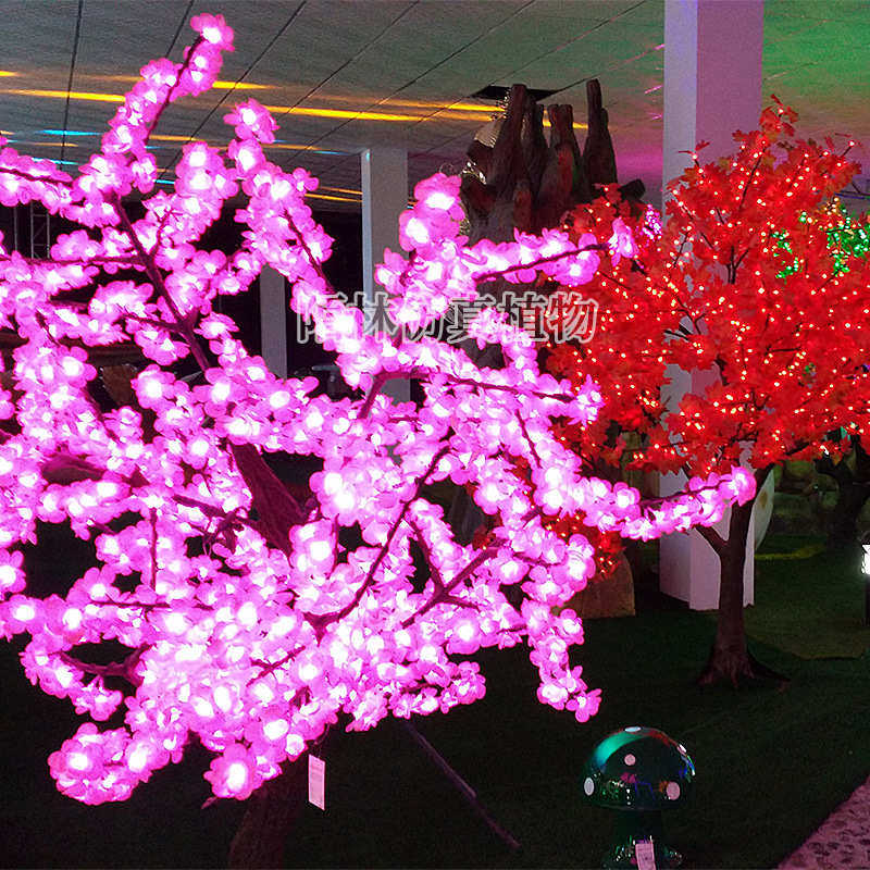 户外假树灯光仿真树婚庆场景布置铁树酒店工程商场装饰景观发光树