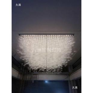 婚庆酒宴会厅吊159灯长方形非标波浪店水晶灯售楼部洽谈区灯具其