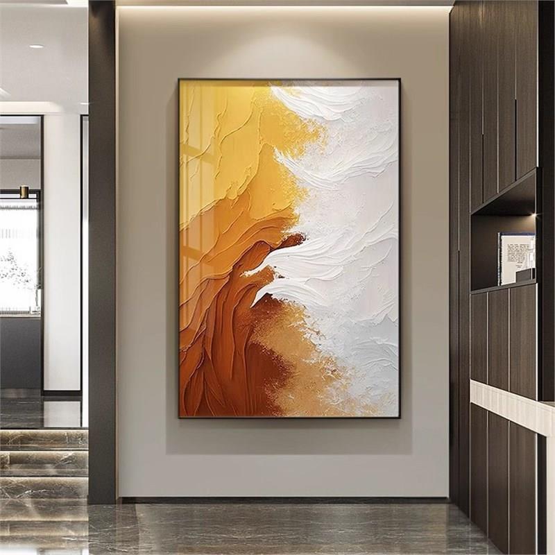 奶油风肌理入户玄关装饰画轻奢客现代装饰画