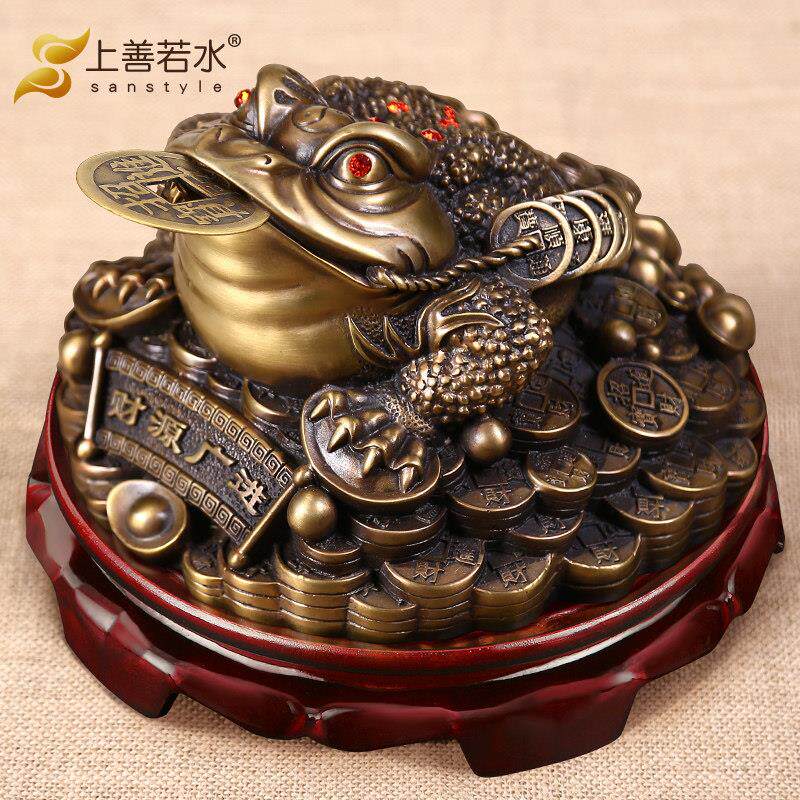 全铜招财金蟾摆件 三足蟾蜍店铺开 业礼品装饰品金蝉工艺装饰0359