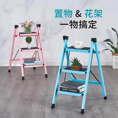 梯子家用梯折叠梯三步梯子小梯子花架梯子踏板梯碳钢人字梯多功能