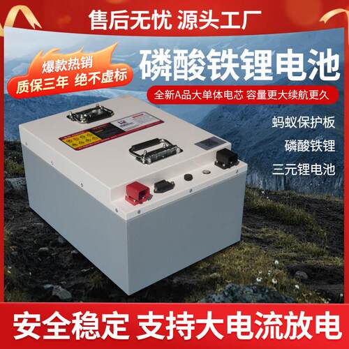 大单体电动三轮四轮车72v60v48V90A磷酸铁锂电池户外货车专用电瓶