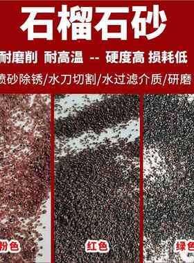 榴水砂 刀砂YS0313绿色砂石榴砂金红80目石榴 棕石色石榴砂磨料岩