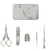 欧式 复古五件套尖头剪刀组合剪刀套雕花古典剪婚庆嫁妆针线盒 新款