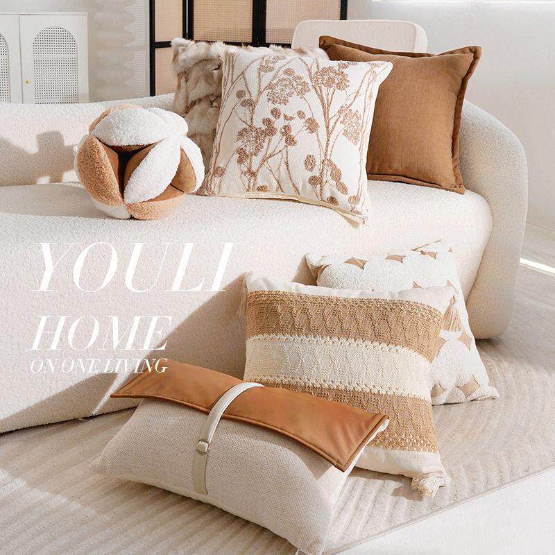 法式古风简约棕色轻奢高级感北欧抱枕套客厅沙发靠枕靠床上飘窗