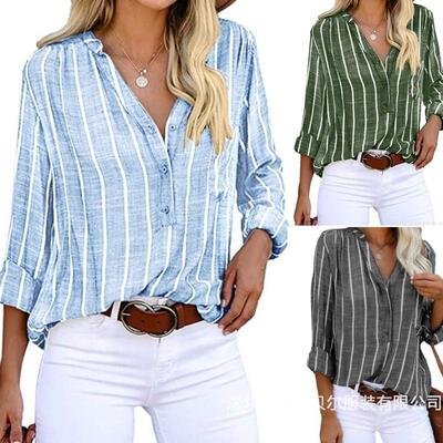 Six color equal size printed striped shirt for