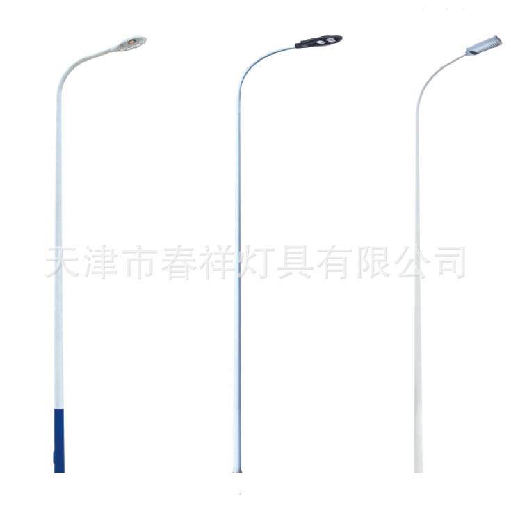 天津厂家单臂路灯杆自弯臂杆14米单弯杆生产LED照明灯杆户外灯杆