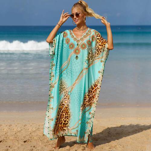 Women'S Tie-Dye Open-Front Long Kimono Swimsuit Cover-Up,