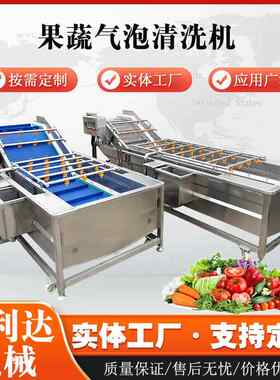 式果气线泡清洗机UON洗果生产酸菜清洗蔬设备大型商用连续叶类清