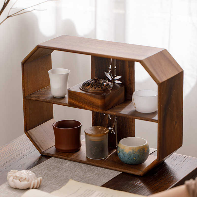 品缘黑胡桃桌面茶具多层实木茶架日式纸盒包装批发茶台禅意,餐饮具,茶具礼盒,淘宝优惠券,粉丝福利购,淘宝优惠卷
