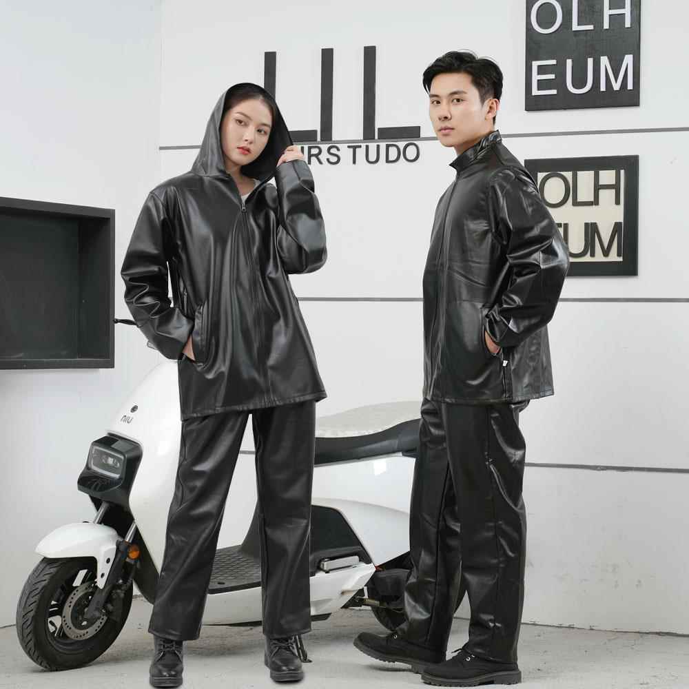 劳单款皮裤春秋外皮衣男女老套防ZYLZ-TZ1油防水工作服中年宽松保