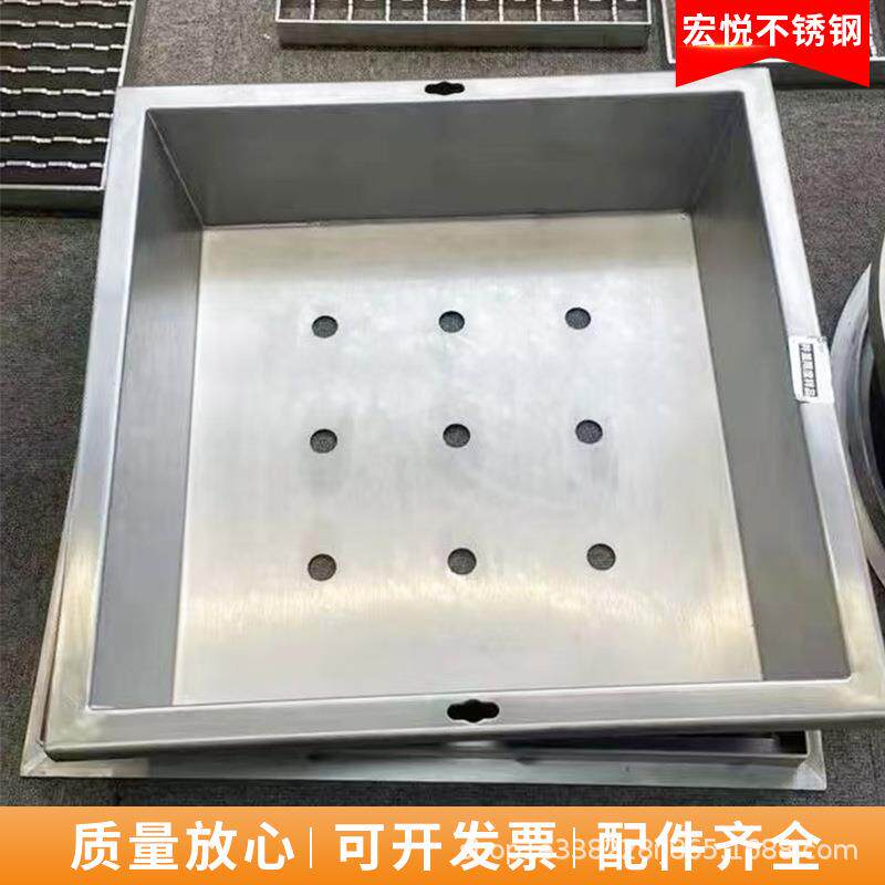 不锈钢草盆井盖下沉式隐形草盆井盖草坪井盖圆形不锈钢种草井盖