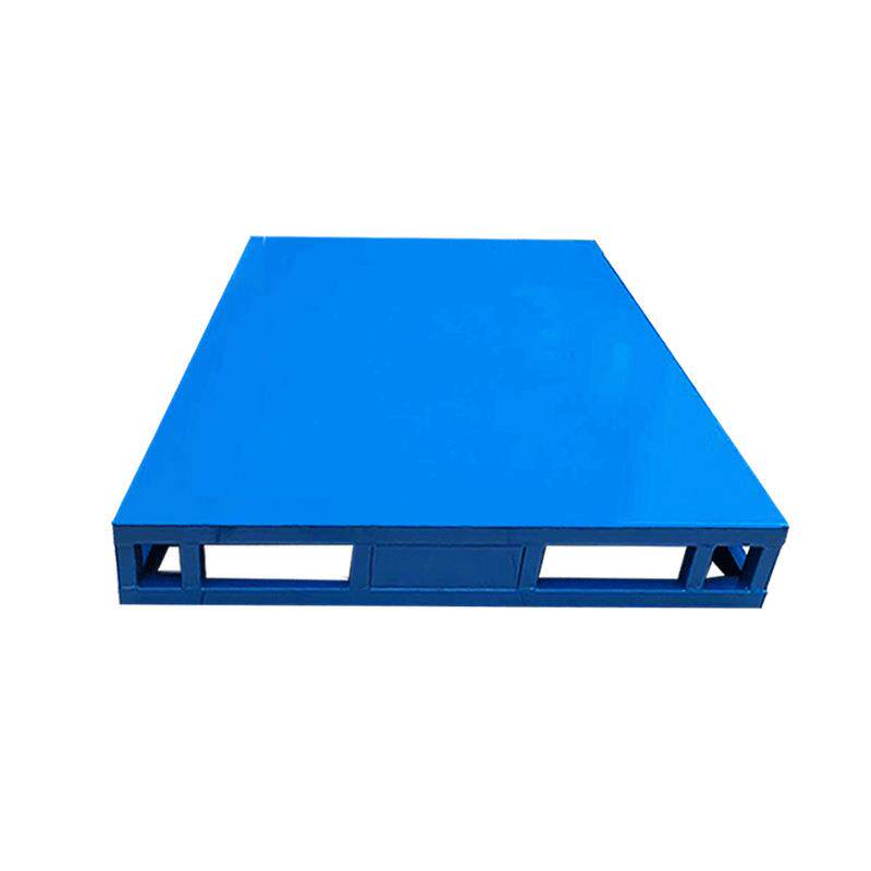 山东厂家橡胶轮胎铁托盘四面进叉加厚满铺防滑镀锌模具托盘