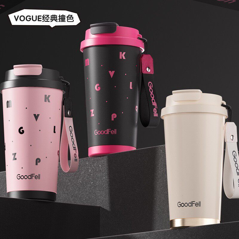 保温杯女生大容量陶瓷内胆咖啡杯高颜值学生便携吸管杯子2023新款